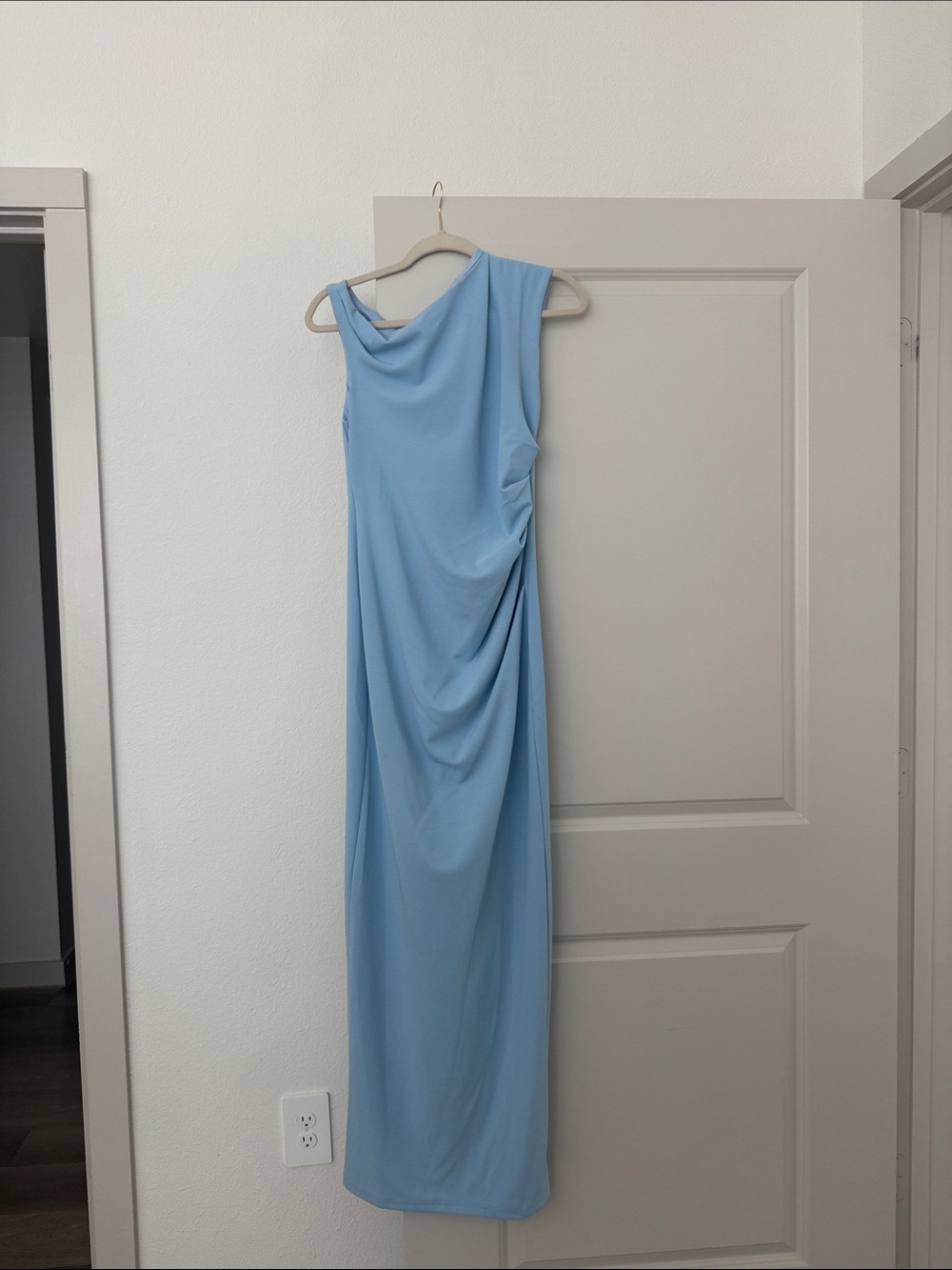 Showpo Draped Maxi Dress in Sky Blue